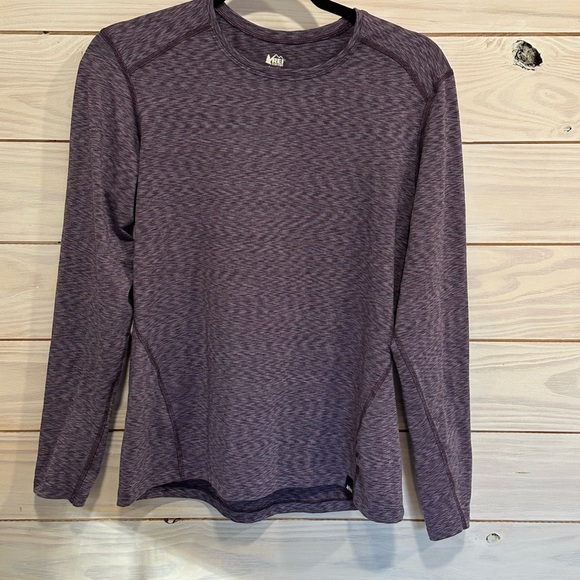 REI Women’s Heathered Purple Long Sleeve Tee - Picture 1 of 5
